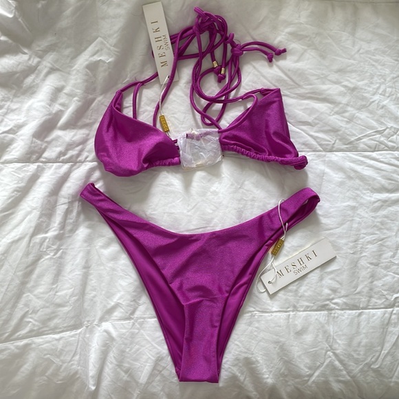 BNWT Meshki Bambi Cheeky Cut Bikini Bottoms - Violet - Picture 4 of 4